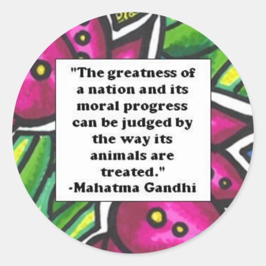 Vegetarian Quote Ronde Sticker (Voorkant)