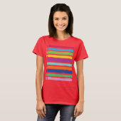 Vegetarian Retro Stripe T-shirt (Voorkant volledig)