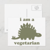 Vegetarian Stegosaurus Dinosaur - Green Briefkaart (Voorkant / Achterkant)