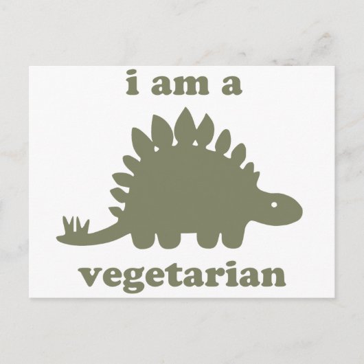 Vegetarian Stegosaurus Dinosaur - Green Briefkaart (Voorkant)