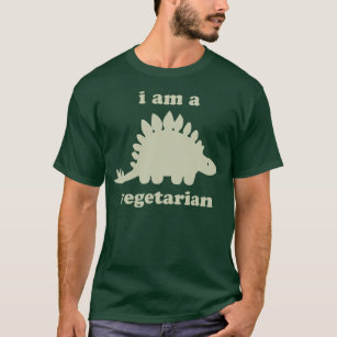 Vegetarian Stegosaurus Dinosaur - Green T-shirt