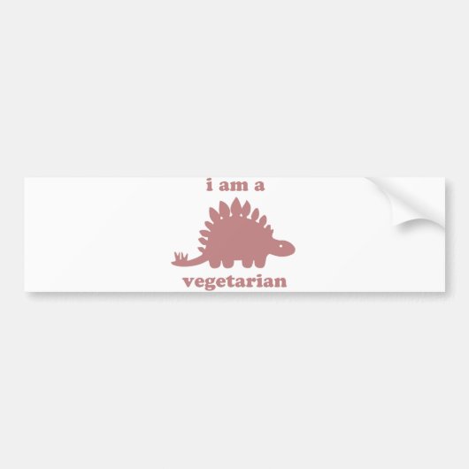 Vegetarian Stegosaurus Dinosaur - Roze Bumpersticker (Voorkant)