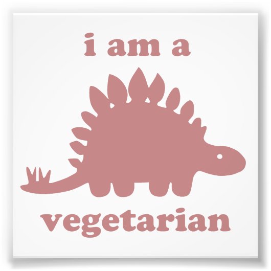 Vegetarian Stegosaurus Dinosaur - Roze Foto Afdruk (Voorkant)