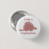 Vegetarian Stegosaurus Dinosaur - Roze Ronde Button 3,2 Cm (Voorkant /achterkant)
