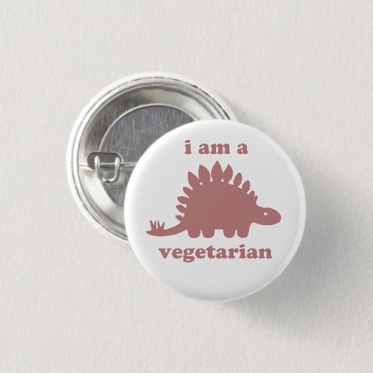 Vegetarian Stegosaurus Dinosaur - Roze Ronde Button 3,2 Cm (Voorkant /achterkant)