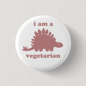 Vegetarian Stegosaurus Dinosaur - Roze Ronde Button 3,2 Cm (Voorkant)