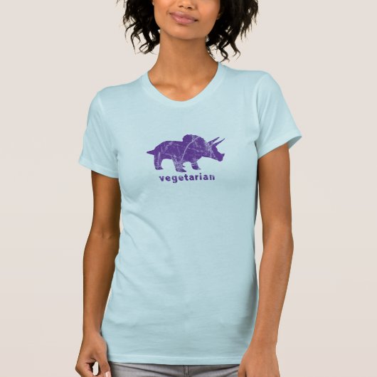  Vegetarian Triceratops Paars T-shirt (Voorkant)