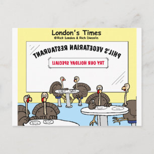 Vegetarian Turkey Offbeat Cartoon Funny Gifts Briefkaart