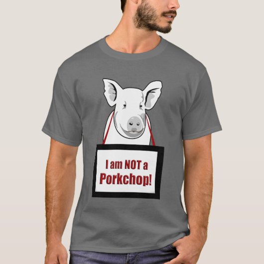 Vegetarian Vegan Hog not Porkchop T-shirt (Voorkant)