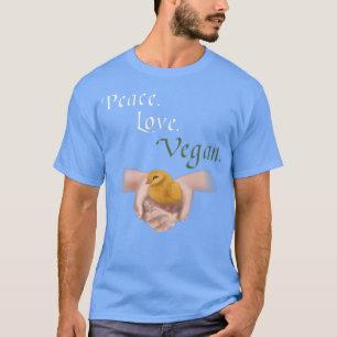 Vegetarian Vegan Peace Love Chick (D0100117A) T-shirt