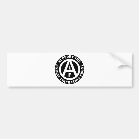 Vegetarian Vegan Support Animal Liberation Front Bumpersticker (Voorkant)