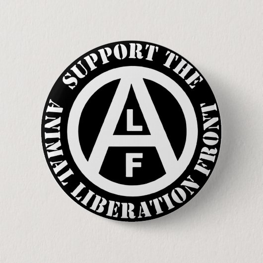 Vegetarian Vegan Support Animal Liberation Front Ronde Button 5,7 Cm (Voorkant)