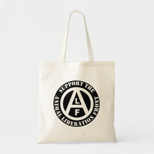 Vegetarian Vegan Support Animal Liberation Front Tote Bag (Voorkant)