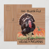 Vegetarian Vegan Thanksgiving Turkey Bedankt Foto Briefkaart (Voorkant / Achterkant)