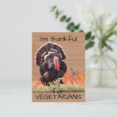 Vegetarian Vegan Thanksgiving Turkey Bedankt Foto Briefkaart (Staand voorkant)