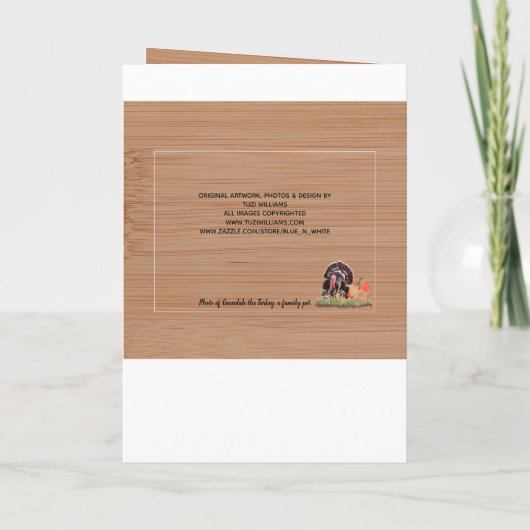 Vegetarian Vegan Thanksgiving Turkey Bedankt Funny Feestdagen Kaart (Achterkant)