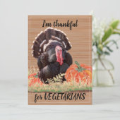 Vegetarian Vegan Thanksgiving Turkey Bedankt Funny Feestdagenkaart (Staand voorkant)