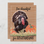 Vegetarian Vegan Thanksgiving Turkey Bedankt Funny Feestdagenkaart (Voorkant / Achterkant)