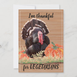 Vegetarian Vegan Thanksgiving Turkey Bedankt Funny Feestdagenkaart