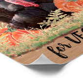 Vegetarian Vegan Thanksgiving Turkey Bedankt Funny Poster (Hoek)