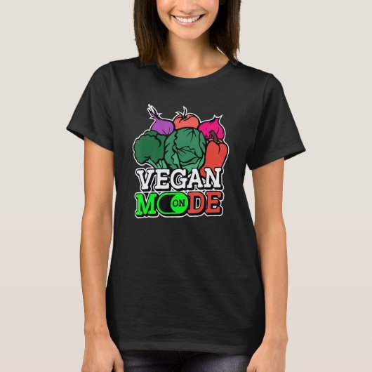 Vegetarian Vibes Vegan Mode On World Vegetarian Da T-shirt (Voorkant)