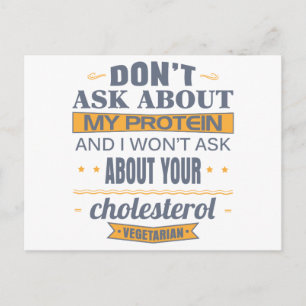 Vegetarian vraagt niet naar mijn proteïne briefkaart