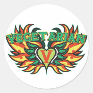 Vegetarian Wings Ronde Sticker