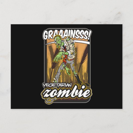 Vegetarian Zombie Briefkaart (Voorkant)