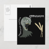 Vegetarian Zombie wil Graaareeën. Briefkaart (Voorkant / Achterkant)
