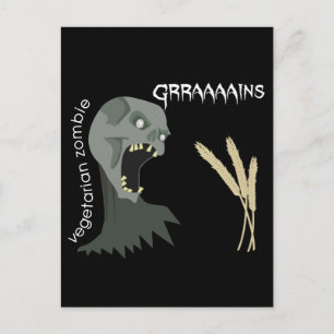Vegetarian Zombie wil Graaareeën. Briefkaart