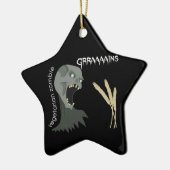 Vegetarian Zombie wil Graaareeën. Keramisch Ornament (Links)