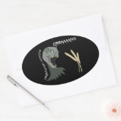 Vegetarian Zombie wil Graaareeën. Ovale Sticker (Envelop)