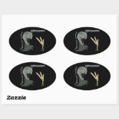 Vegetarian Zombie wil Graaareeën. Ovale Sticker (Vel)