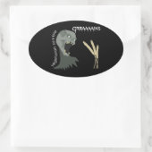 Vegetarian Zombie wil Graaareeën. Ovale Sticker (Tas)