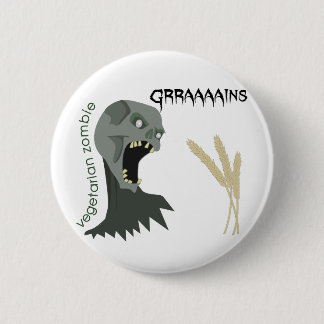 Vegetarian Zombie wil Graaareeën. Ronde Button 5,7 Cm
