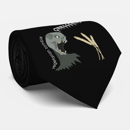 Vegetarian Zombie wil Graaareeën. Stropdas (Opgerold)