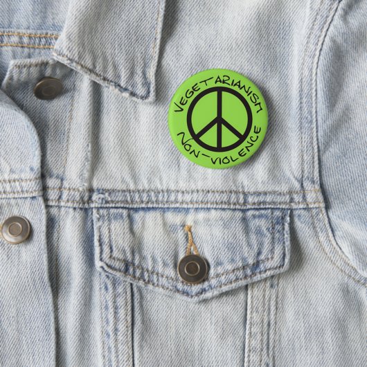 vegetarianism non-violence ronde button 5,7 cm (In situ)
