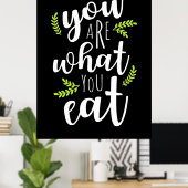 Vegetarie je bent wat je eet poster (Thuiskantoor)
