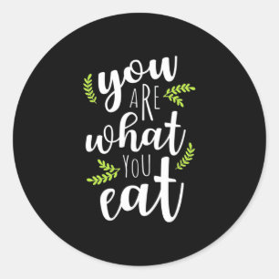 Vegetarie je bent wat je eet ronde sticker