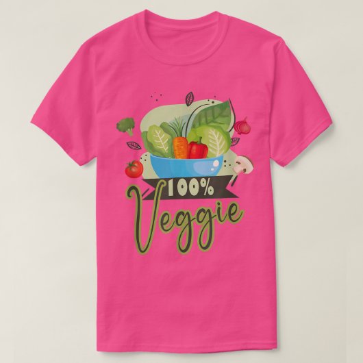 vegetariër 100 Veggie vegan veggie T-shirt (Design voorkant)