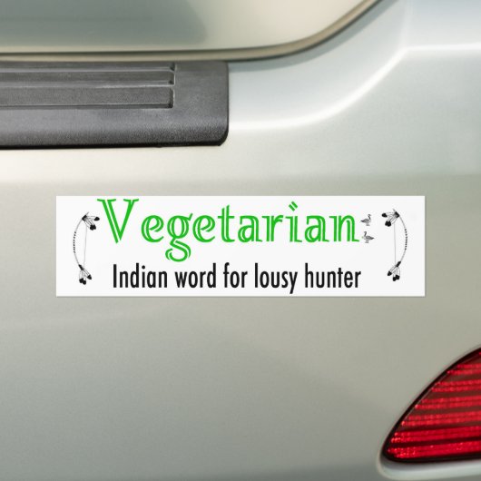 vegetariër bumpersticker (Op auto)
