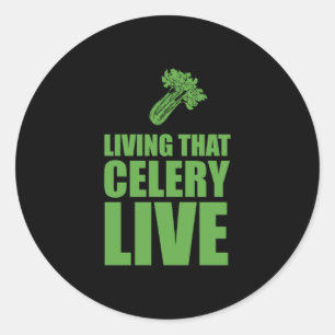 Vegetariër die leeft van die selderij ronde sticker