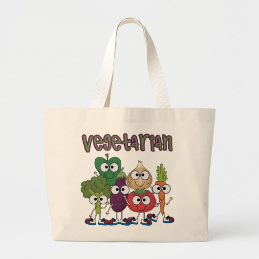 Vegetariër Grote Tote Bag (Voorkant)
