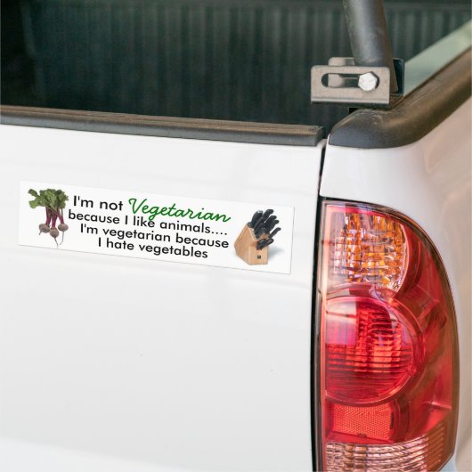 vegetariër op jacht bumpersticker (Op Truck)