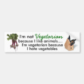 vegetariër op jacht bumpersticker (Voorkant)