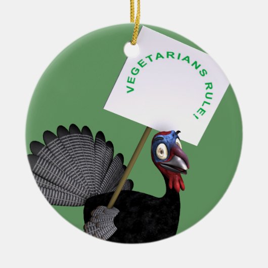 Vegetariër-regel! Keramisch Ornament (Voorkant)