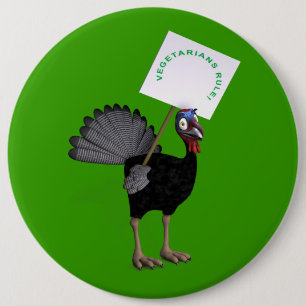Vegetariër-regel! Ronde Button 6,0 Cm