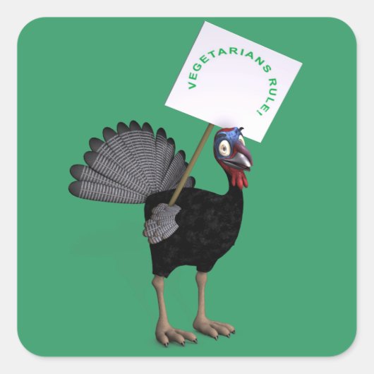 Vegetariër-regel! Vierkante Sticker (Voorkant)