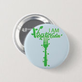 Vegetarier Tierschutz Gabel Essen gesund Ronde Button 5,7 Cm (Voorkant /achterkant)