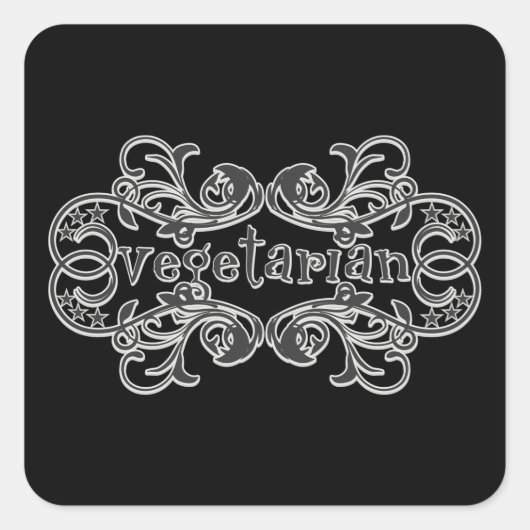  vegetariër vierkante sticker (Voorkant)